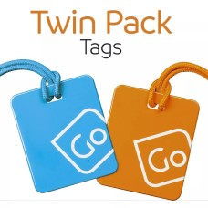 GO Travel  Luggage Tags Twin Pack (Blue/Orange)
