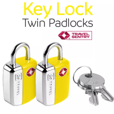 GO Travel  Key Lock Twin Padlocks TSA (Yellow)