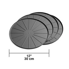Round Coaster Set 12" Black