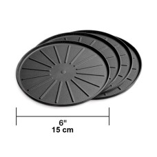 Round Coaster Set 6" Black