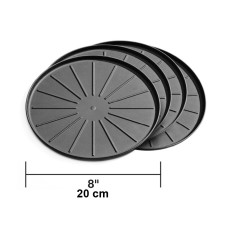 Round Coaster Set 8" Black