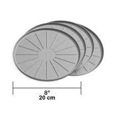 Round Coaster Set 8" Grey